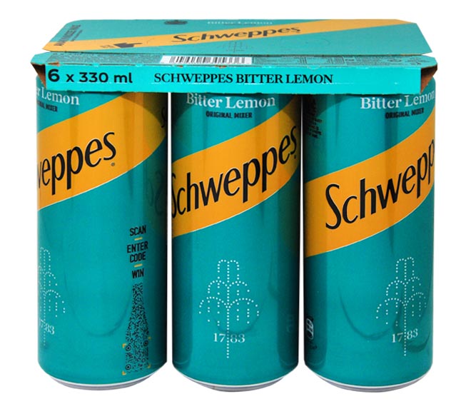can SCHWEPPES bitter lemon 6x330ml