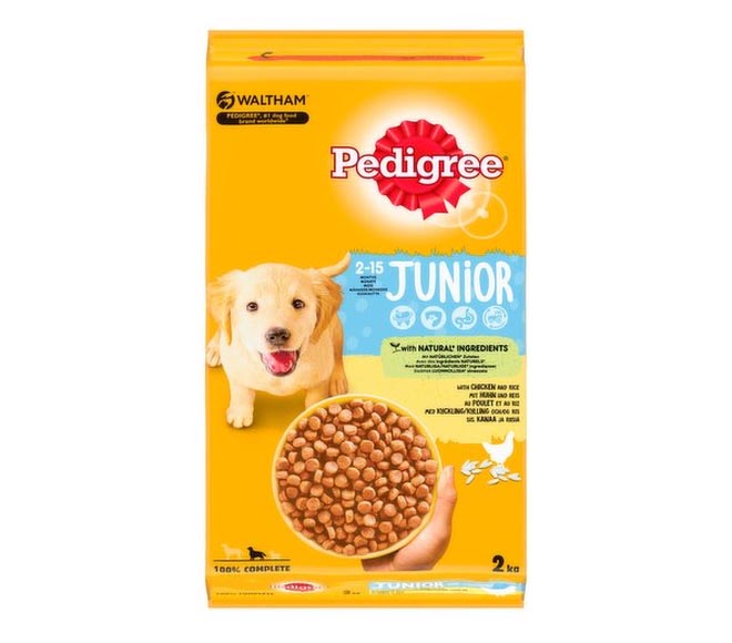 dog PEDIGREE dry food junior 2kg – chicken & rice