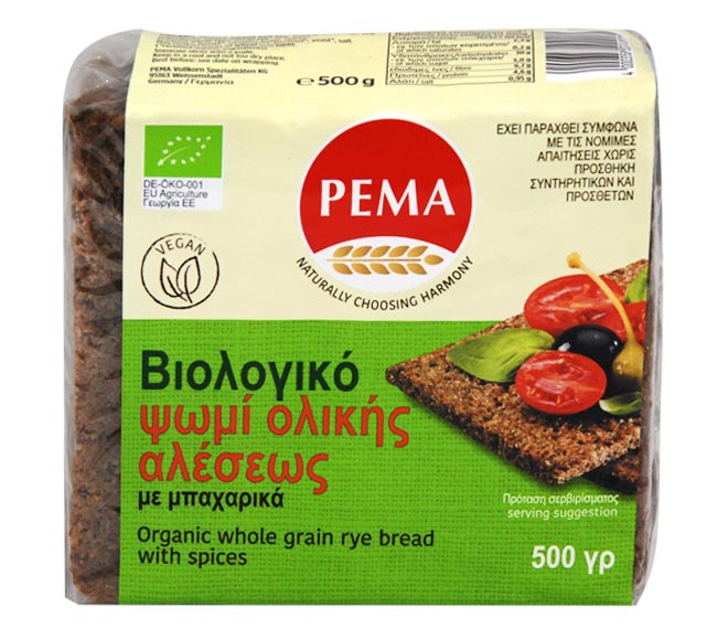 PEMA bio whole grain bread with spices 500g