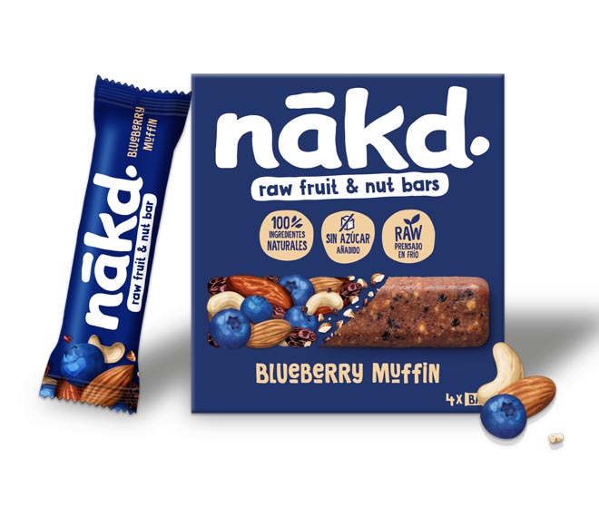 NAKD raw fruit & nut bar 4X35g – blueberry muffin