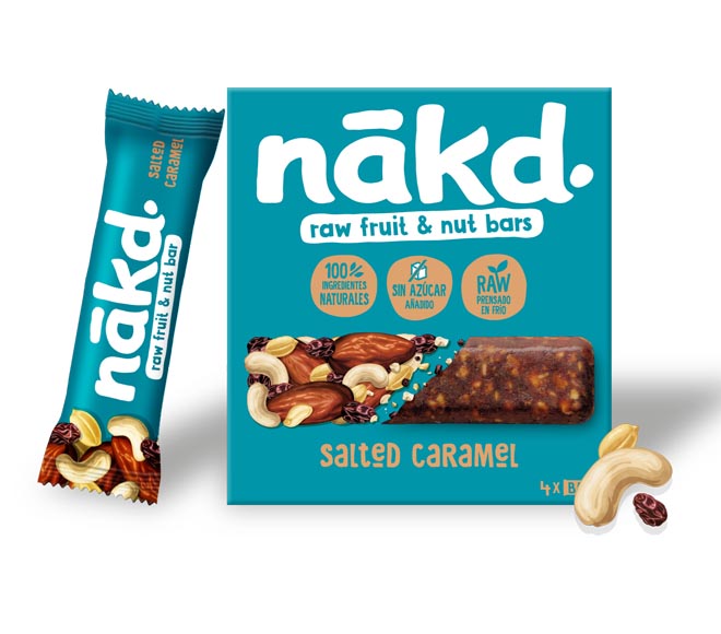 NAKD raw fruit & nut bar 4X35g – salted caramel