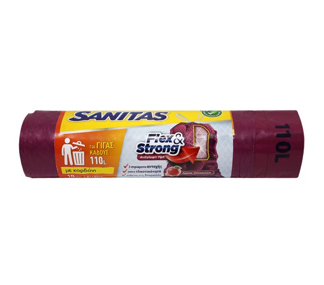 Sanitas Flex & Strong Dustbin Bags Sweet Berry 52X75cm 10Pcs