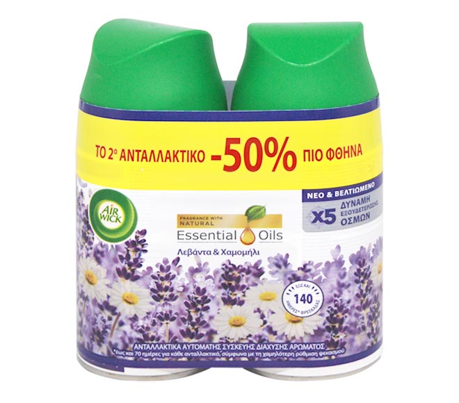 AIR WICK Freshmatic Max refill spray 2x250ml – Lavender & Chamomile (second refill -50% LESS)