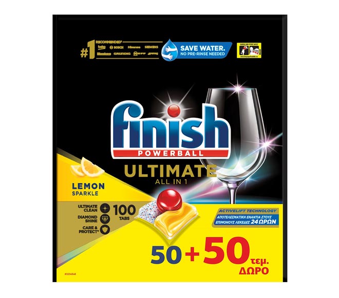 FINISH powerball Ultimate 100 tabs 1290g – Lemon (50 tabs + 50 FREE)