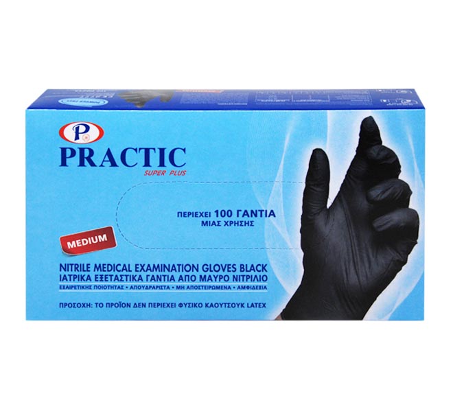 UNIC disposable nitrile powder-free gloves (M) 100pcs – black