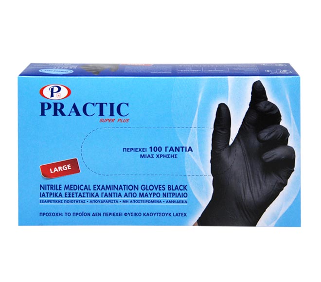 UNIC disposable nitrile powder-free gloves (L) 100pcs – black