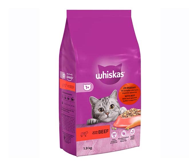 cat WHISKAS dry food 1.9kg – beef