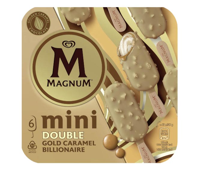 ice cream MAGNUM 330ml – mini 6 pieces (6X55ml) – Double Gold Caramel Bilionare