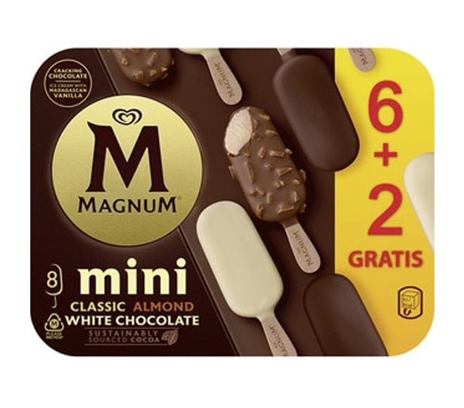 ice cream MAGNUM 440ml – mini 8 pieces (8X55ml) – 3 Flavors  (6+2 FREE)