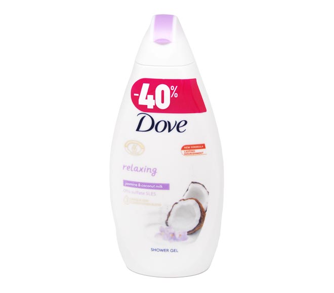 DOVE body wash relaxing 450ml – Jasmine & Coconut Milk (40% OFF)