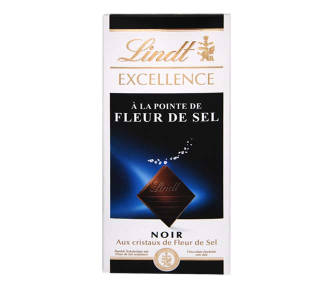 LINDT excellence dark chocolate with a touch of sea salt 100g