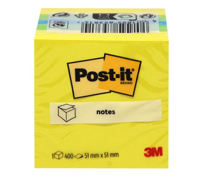 POST-IT Sticky Notes 3M yellow x400 (51mm x 51mm)
