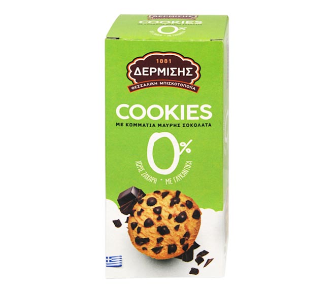 DERMISIS cookies 0% with dark chocolate chips 90g – sugar free