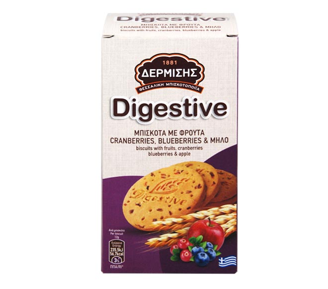 DERMISIS digestive 180g – with fruits (cranberries,blueberries,apple)