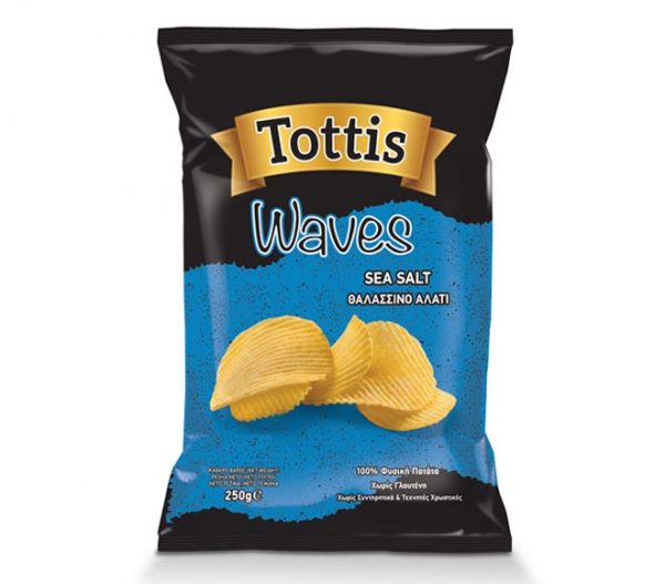 TOTTIS Waves gluten free chips 250g - Sea Salt