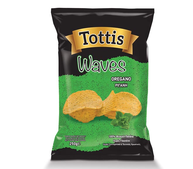 TOTTIS Waves gluten free chips 250g – Oregano