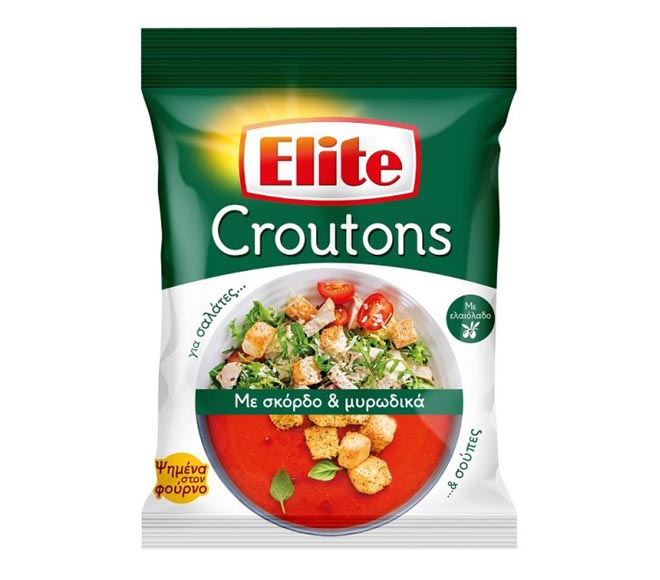 ELITE wheat croutons with olive oil 75g – garlic & parsley