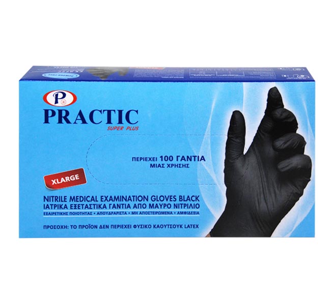 UNIC disposable nitrile powder-free gloves (XL) 100pcs – black