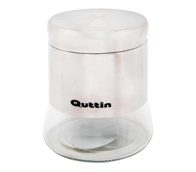 QUTTIN Glass-Steel kitchen canister ( 11.5 x 11.5 x 14cm )
