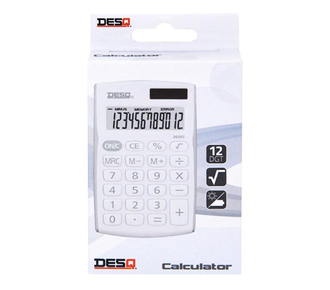 DESQ Mobile calculator 12 digits (white)