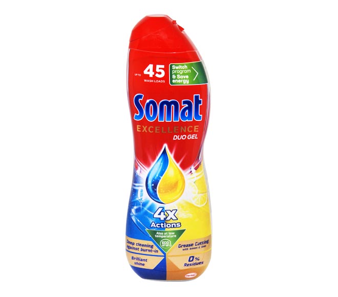 SOMAT dishwasher duo gel Excellence grease cutting 810ml – Lemon & Lime