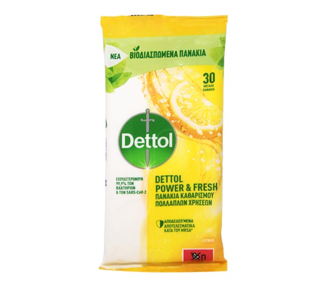 DETTOL surface wipes Power & Fresh 30pcs – Citrus