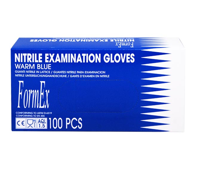 FORMEX disposable nitrile-vinyl powder-free gloves (M) 100ps – Warm Blue