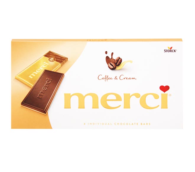 STORCK Merci 4 individual chocolate bars 100g – Coffee & Cream