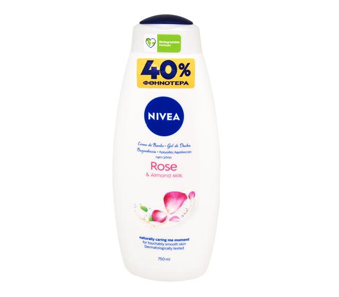 NIVEA shower cream 750ml – Rose & Almond Milk (-40% OFF)