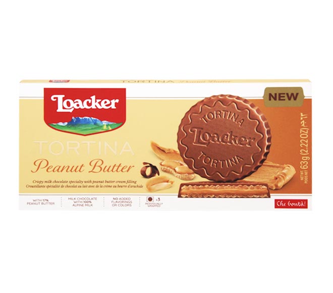 LOACKER tortina 63g (3 pieces) – Peanut Butter