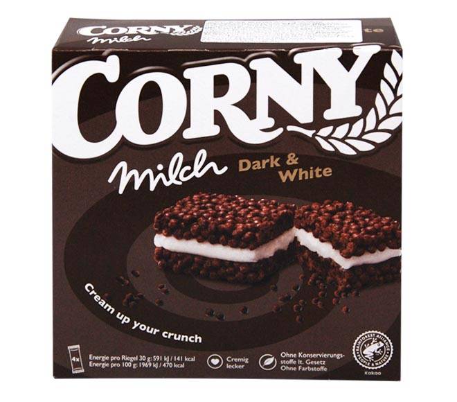 CORNY bar Milk 4X30g – Dark & White