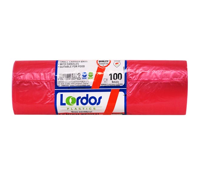 LORDOS shopping bags red 24+15X40cm 100pcs
