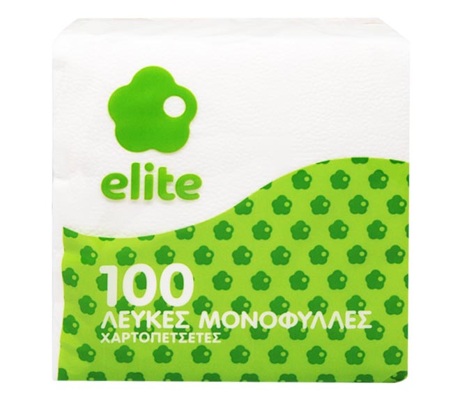 ELITE napkins 1ply 100pcs 33cm x 33cm – white