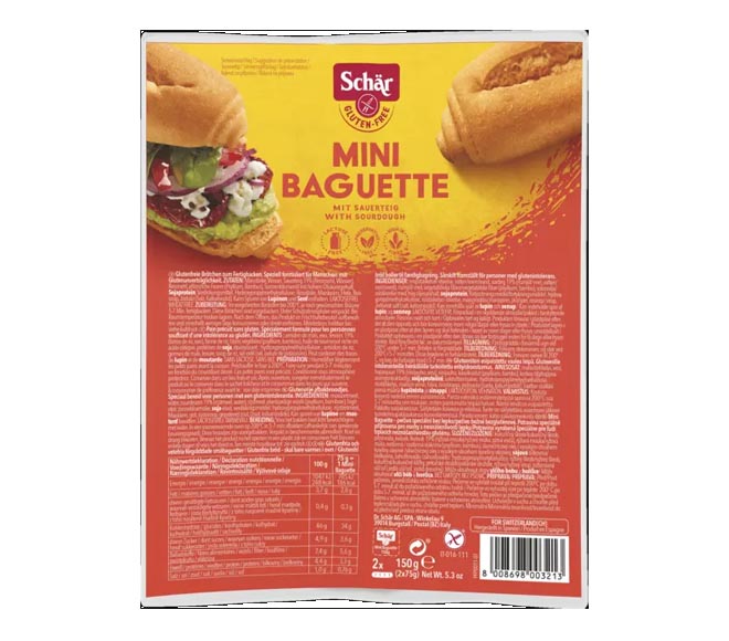 SCHAR Gluten Free Bread 2x75g – Mini Baguette