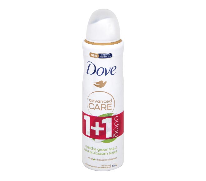 DOVE deodorant spray 150ml – Matcha Green Tea & Sakura Blossom (1+1 FREE)