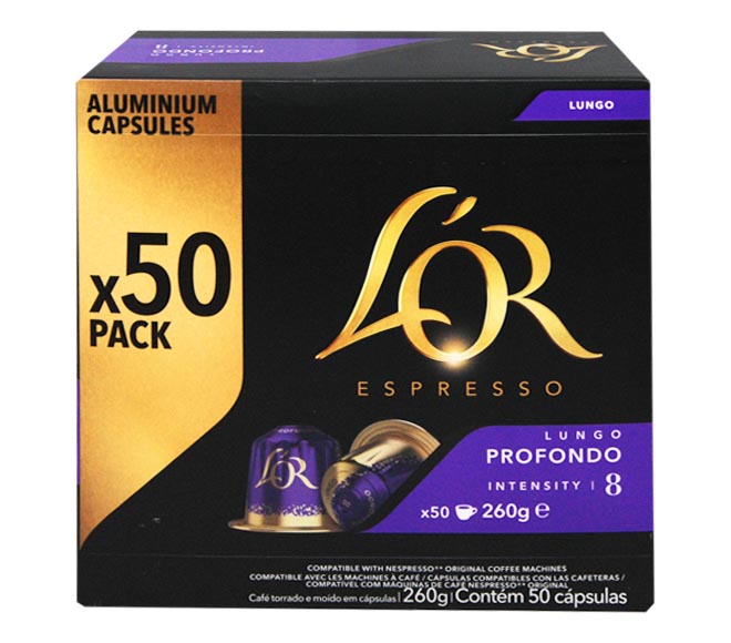 LOR espresso PROFONDO LUNGO 260g – (50 caps – intensity 8)