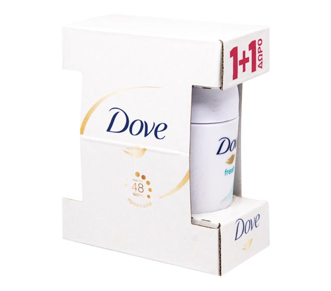 DOVE deodorant roll-on 50ml – Fresh (1+1 FREE)
