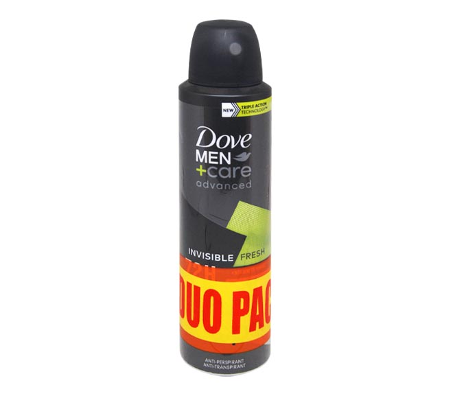 DOVE Men advanced deodorant spray 150ml – Invisible Fresh (Duo Pack)