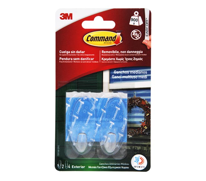 COMMAND medium outdoor plastic hangers 2 pieces