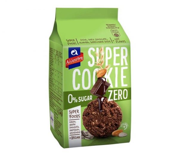 ALLATINI Super Cookie 0% sugar (8cps) 180g - dark chocolate, almond, sunflower seed & oat