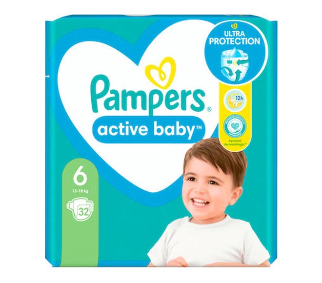 PAMPERS active baby S6 13-18Kg 32pcs