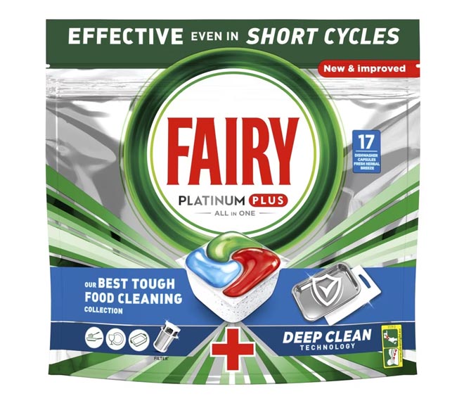 FAIRY Platinum Plus dishwasher 17 capsules 264g – Deep Clean