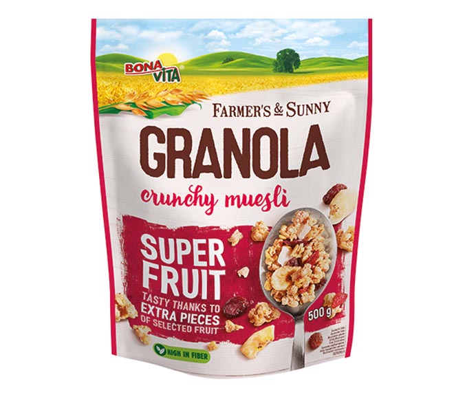BONAVITA granola crunchy muesli 500g – super fruit