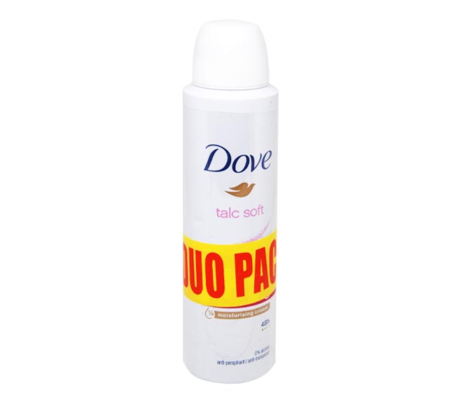 DOVE deodorant spray 150ml – Talc Soft  (Duo Pack)