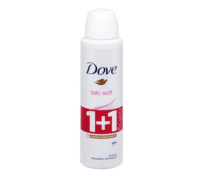 DOVE deodorant spray 150ml – Talc Soft (1+1 FREE)