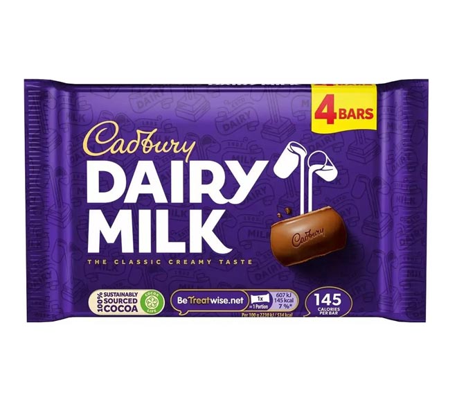 CADBURY chocolate DAIRY MILK 108.8g (4X27.2g)
