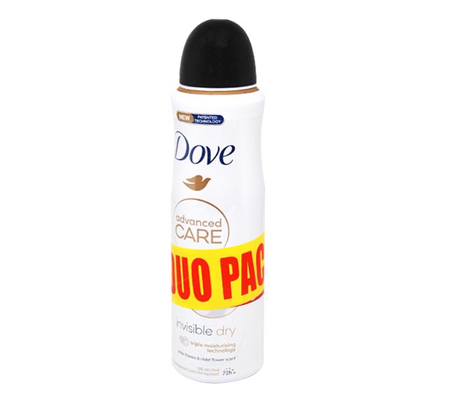 DOVE Advanced Care deodorant spray 150ml – Invisible Dry (Duo Pack)