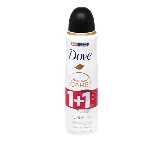 DOVE deodorant spray 150ml – Invisible Dry (1+1 FREE)