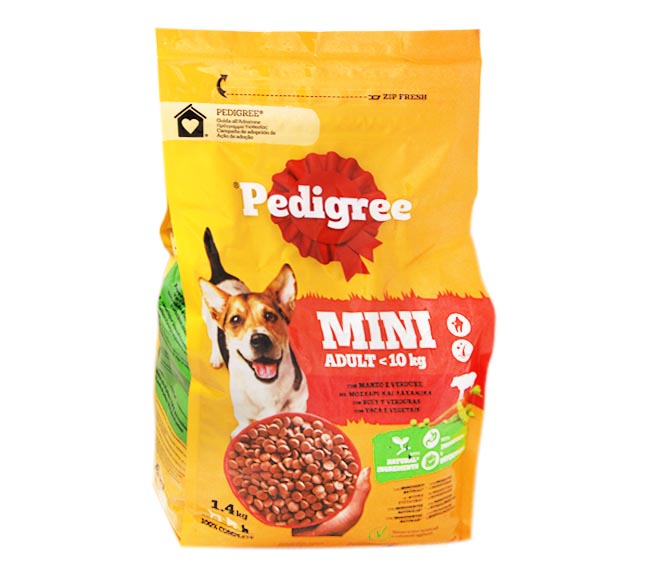 dog PEDIGREE dry food mini adult 1.4kg – beef & vegetables