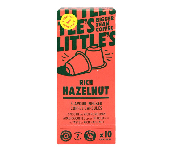 LITTLES nespresso compatible capsules 55g (10 caps) – Rich Hazelnut